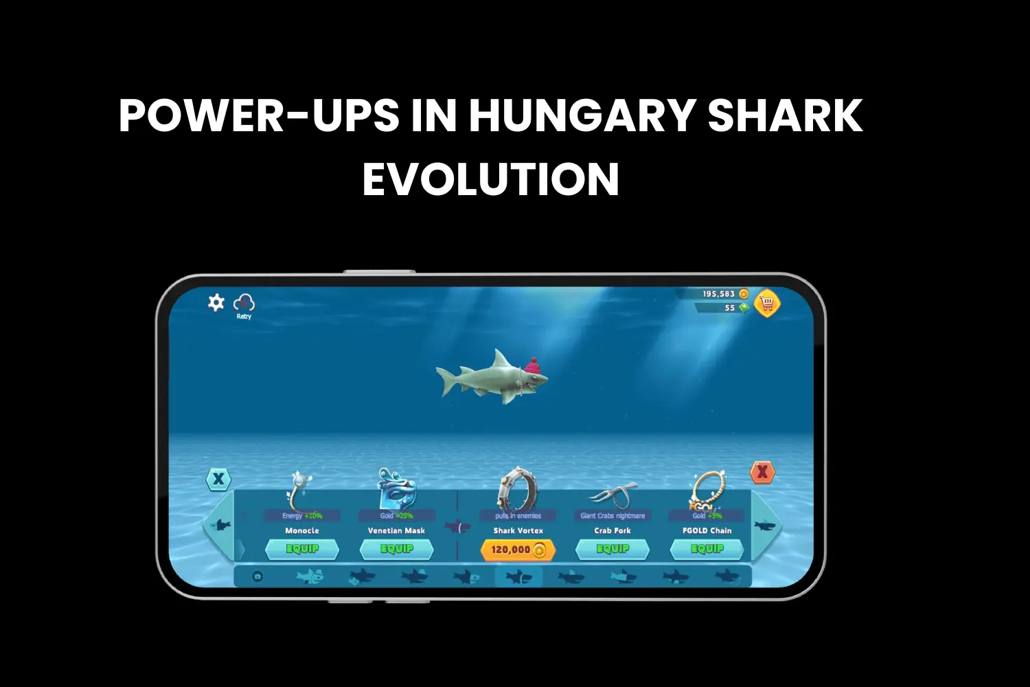 power-ups in hungry shark evolution
