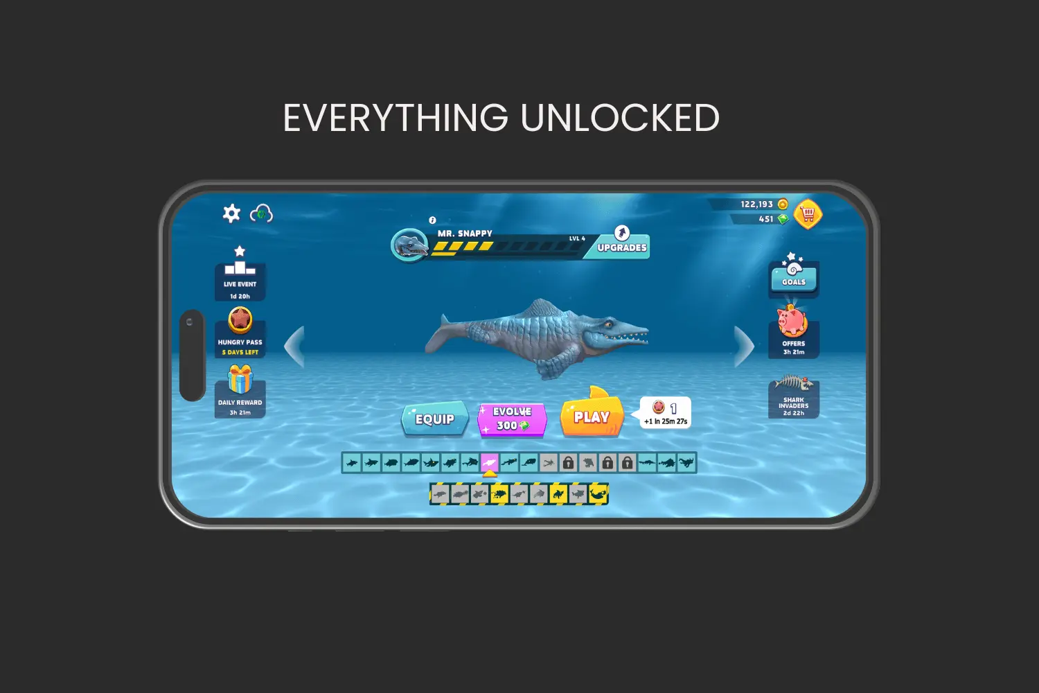 everything unlocked in hungrysharkapk