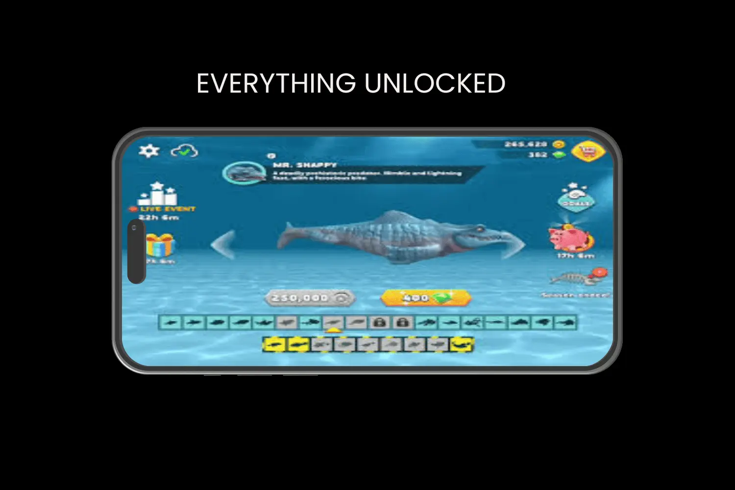 everything unlocked in hungrysharkapk.net